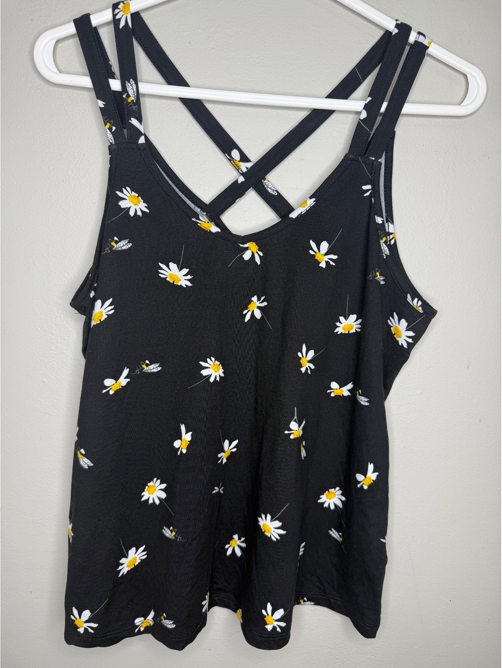 Eclipse Daisy Double Strap Black Blouse Women's Small